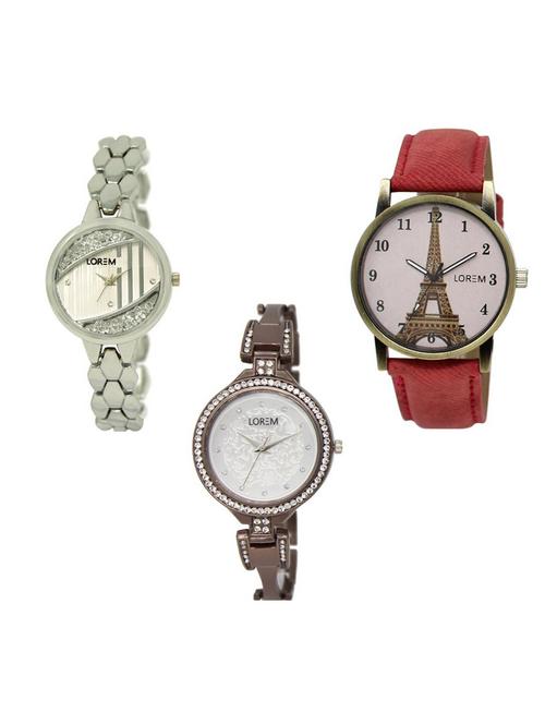 set of 3 analog watch combo -(lk223-230-236) - 15690775 - Very Small Image - 1