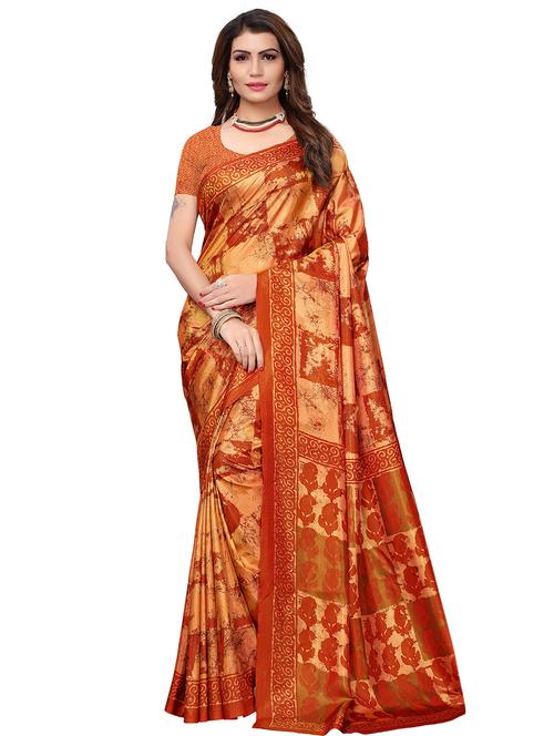 paisley pallu printed saree with blouse - 15692634 - Very Small Image - 1