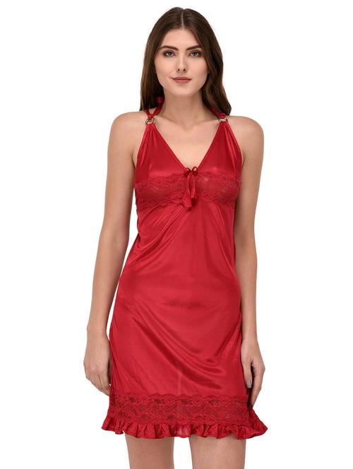 halter neck satin babydoll - 15693424 - Very Small Image - 1