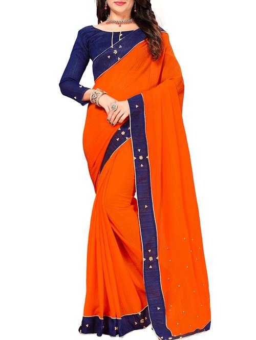 Embellished pallu bordered saree with blouse - 15693453 - Very Small Image - 1