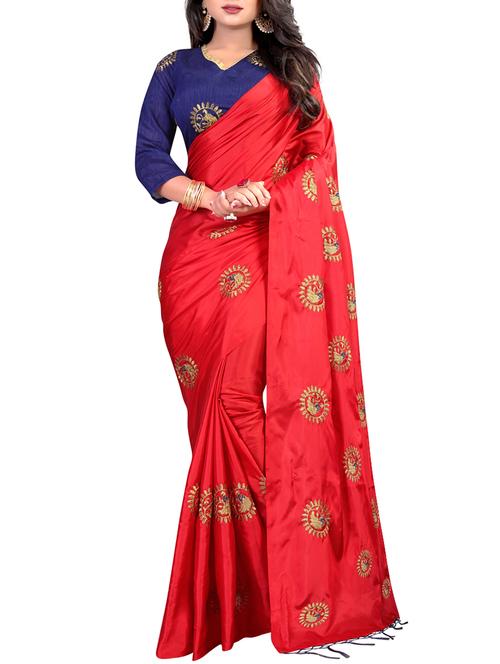 zari conversational embroidered saree with blouse - 15693496 - Very Small Image - 1