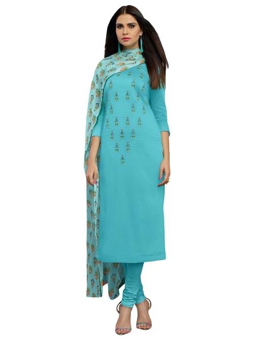 embroidered unstitched churidaar suit - 15693613 - Very Small Image - 1