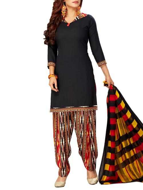 printed unstitched patiyala suit - 15693706 - Very Small Image - 1