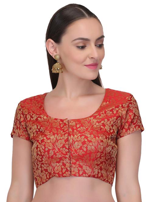 zari self-design blouse - 15694003 - Very Small Image - 1