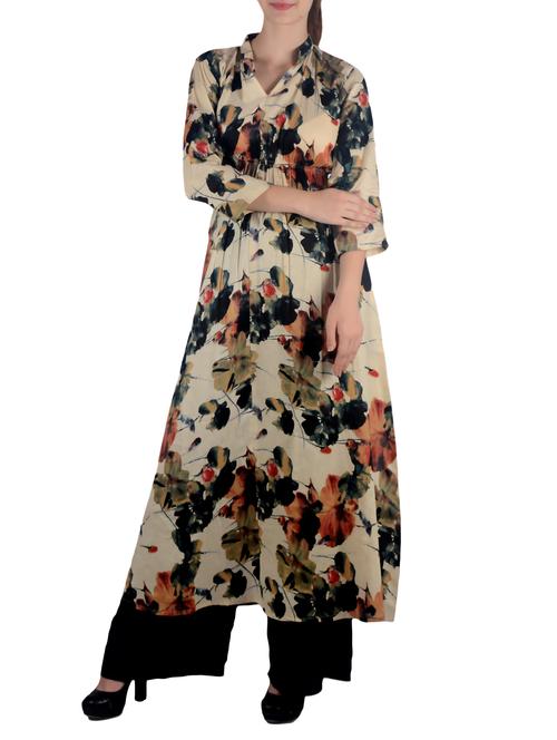 floral printed kurta with palazzo set - 15694301 - Very Small Image - 1