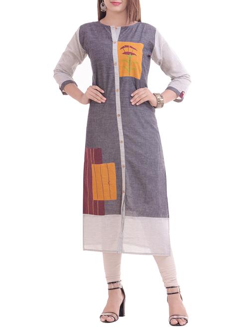 printed straight kurta - 15694788 - Very Small Image - 1