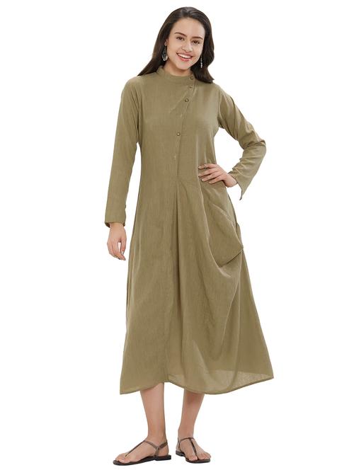 a-line cowl solid dress - 15695688 - Very Small Image - 1