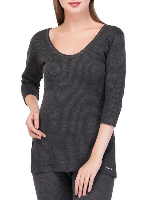 side slit woolen thermal top - 15695986 - Very Small Image - 1