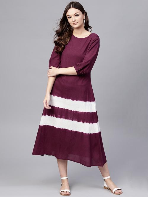 tied and dyed a-line dress - 15696084 - Very Small Image - 1