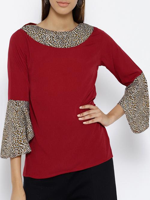 animal print paneled top - 15696368 - Very Small Image - 1