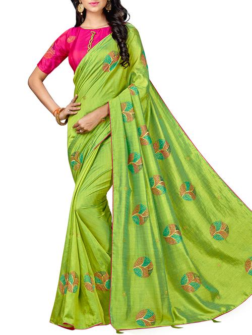 women's embroidered saree with blouse - 15697072 - Very Small Image - 1