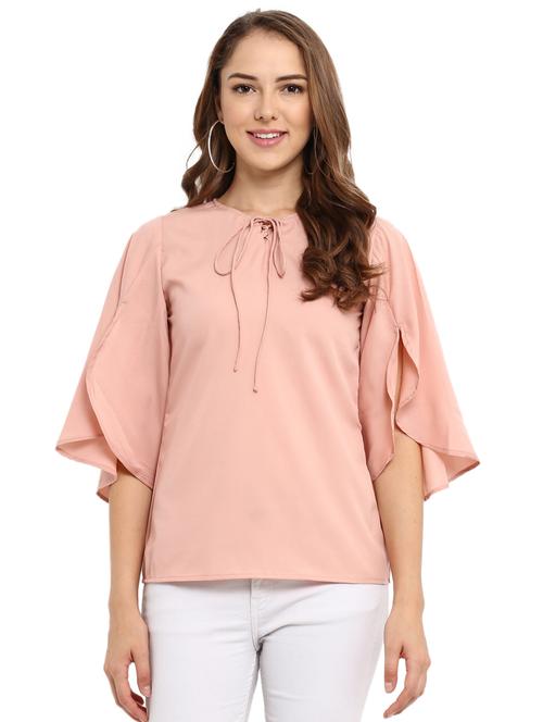 criss cross lace up neck top - 15697103 - Very Small Image - 1