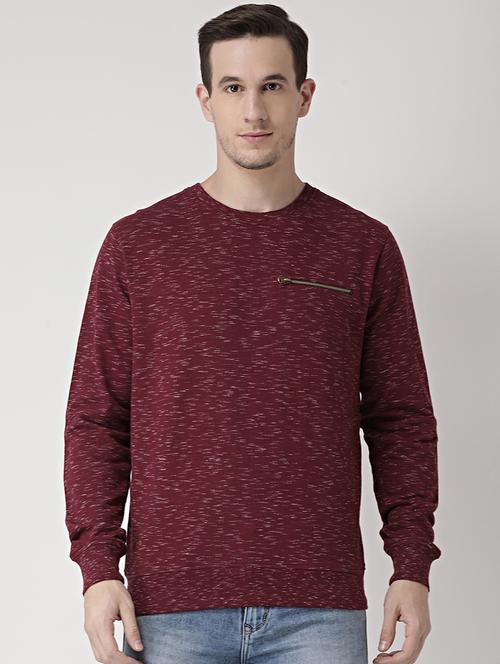 maroon melange sweatshirt - 15697537 - Very Small Image - 1