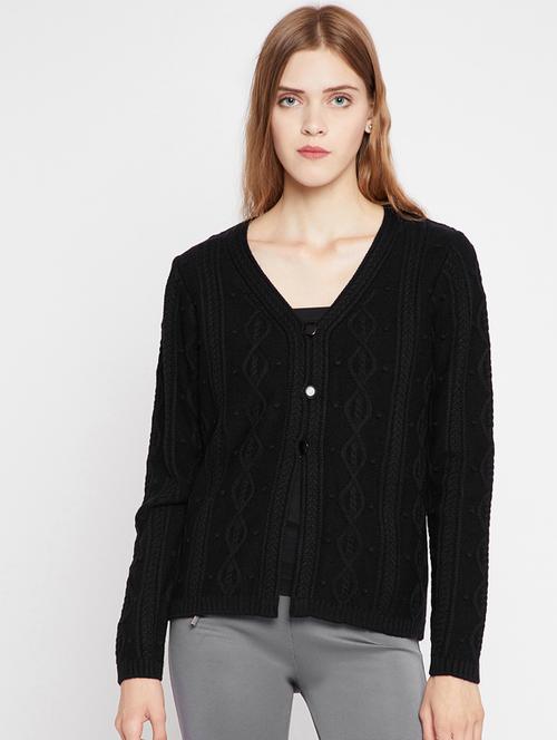 cable knit woolen cardigan - 15697825 - Very Small Image - 1