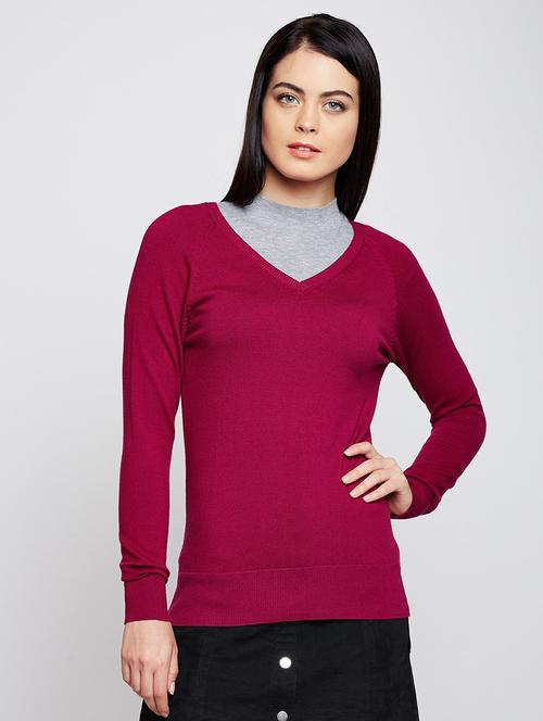 deep pink woolen pullover - 15698024 - Very Small Image - 1