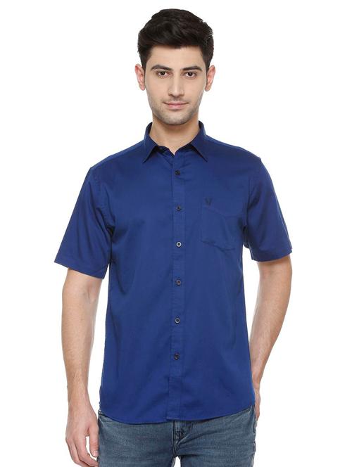 blue cotton casual shirt - 15698801 - Very Small Image - 1