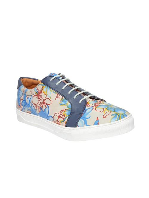 blue leatherette lace up sneakers - 15699937 - Very Small Image - 1