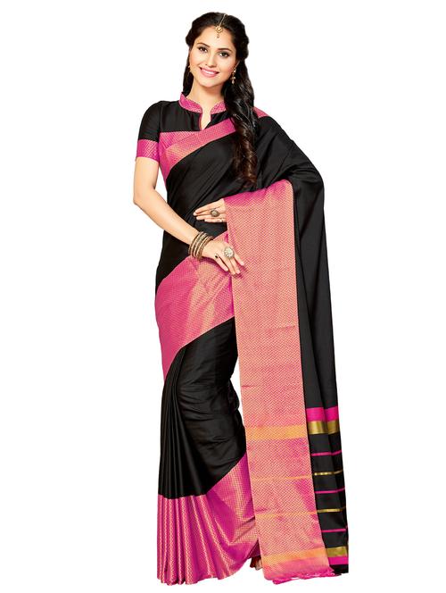 chevron zari border tussar saree with blouse - 15700186 - Very Small Image - 1