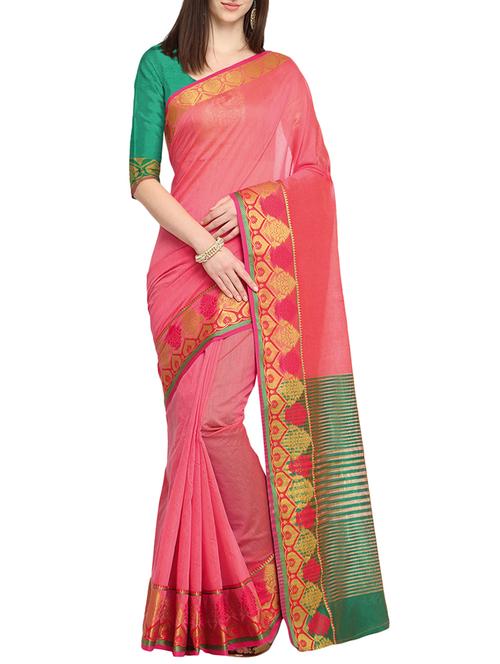 zari bordered saree with blouse - 15700580 - Very Small Image - 1