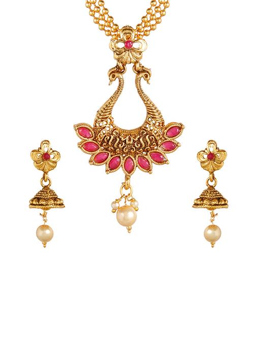 gold metal necklaces and earring - 15701035 - Very Small Image - 1