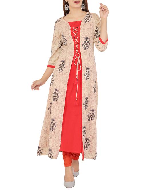 criss cross a-line kurta - 15701174 - Very Small Image - 1