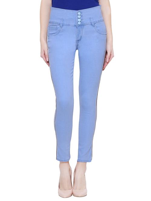 high rise side taped jeans - 15701307 - Very Small Image - 1