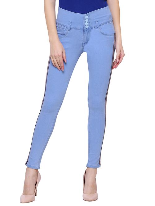 high rise side taped jeans - 15701329 - Very Small Image - 1