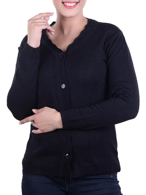 scallop neck knitted cardigan - 15701851 - Very Small Image - 1