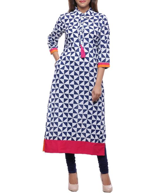 indigo straight kurta - 15702208 - Very Small Image - 1