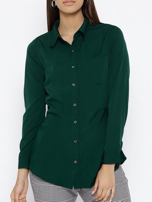 pocket patch curved hem shirt - 15702874 - Very Small Image - 1