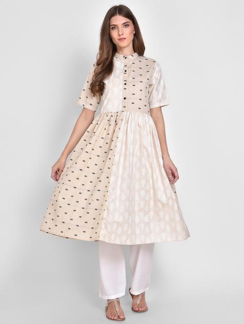 printed flared kurta - 15704127 - Very Small Image - 1