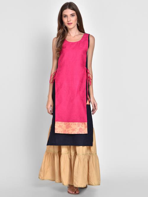 color block layered kurta - 15704142 - Very Small Image - 1
