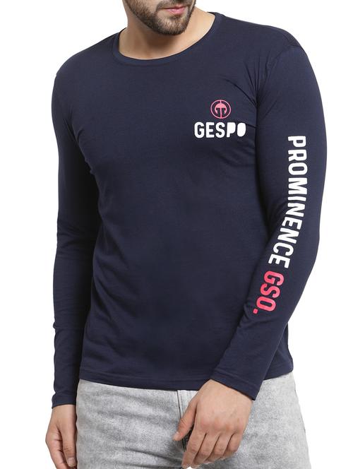 dark blue cotton t-shirt - 15705209 - Very Small Image - 1