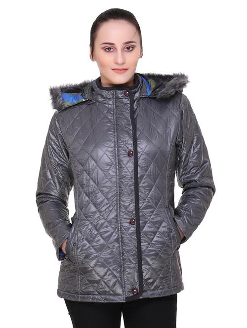 concealed button up placket quilted jacket - 15705350 - Very Small Image - 1