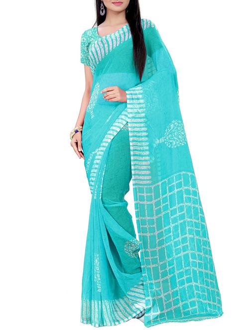 placement printed saree with blouse - 15705968 - Very Small Image - 1