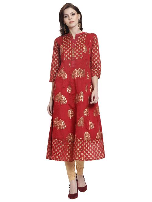 foil print anarkali kurta - 15706872 - Very Small Image - 1