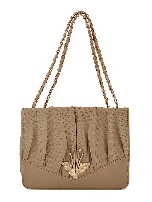 beige leatherette (pu) handbag - 15707068 - Very Small Image - 1