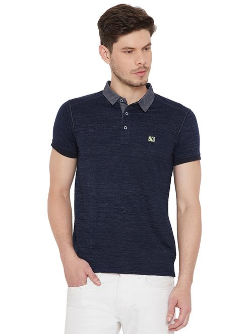 navy blue cotton polo t-shirt - 15707835 - Very Small Image - 1