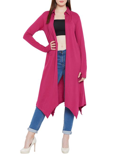 thumb hole detail asymmetric shrug - 15707875 - Very Small Image - 1