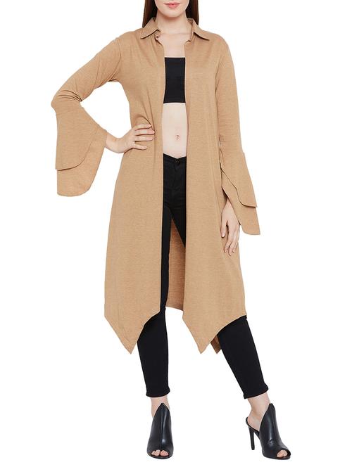 shirt collar bell sleeved asymmetric shrug - 15707904 - Very Small Image - 1