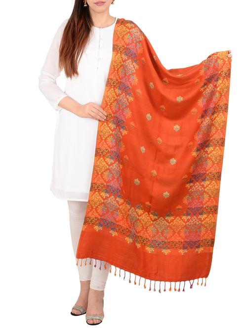 orange wool stole - 15708219 - Very Small Image - 1