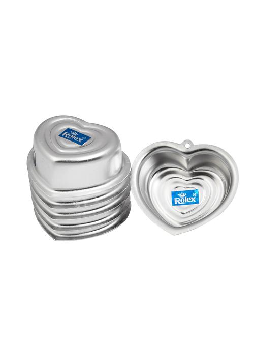 aluminium jelly cupcake muffin mould  sp. design lil heart set of 6 s1 - 15708578 - Very Small Image - 1