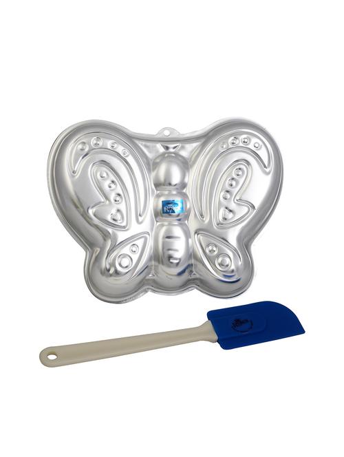 aluminium cake mould pans  butterfly + spatulla small 1 kg. cake - 15708639 - Very Small Image - 1