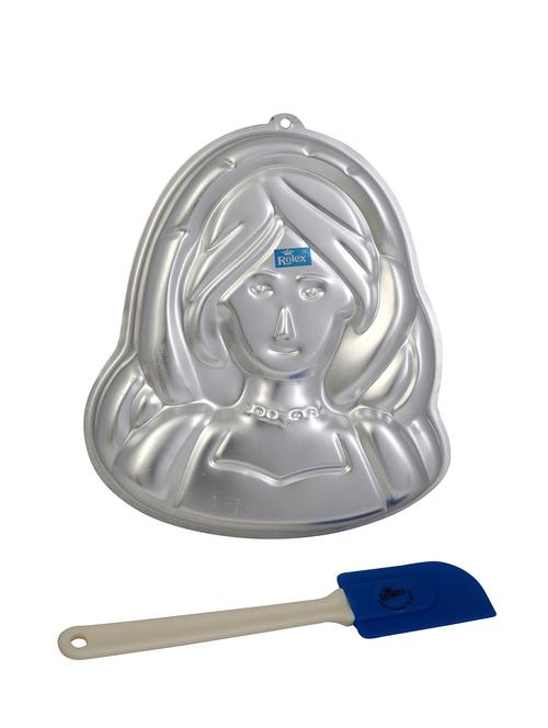 aluminium cake mould pans  princess face + small spatulla 1 kg. cake - 15708659 - Very Small Image - 1