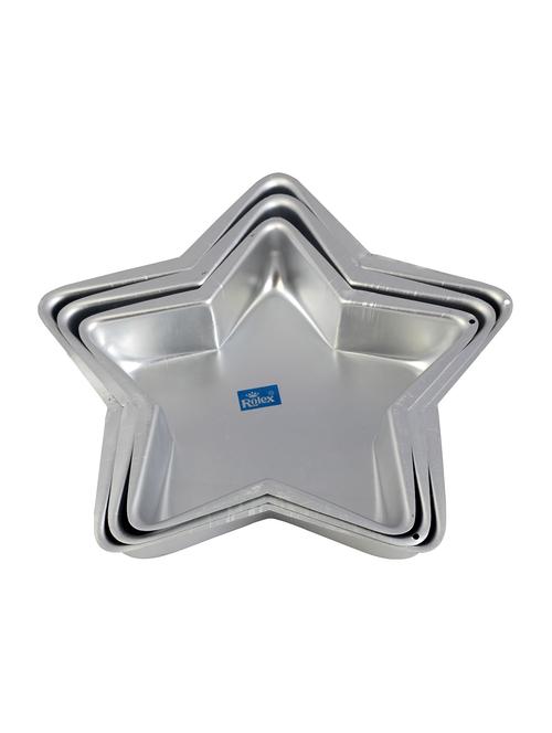 aluminium cake mould star set of 3 500 gms - 1 kg cake - 15708721 - Very Small Image - 1