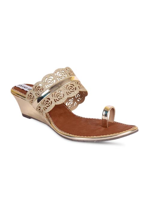 anand archies artificial leather gold heels - 15708958 - Very Small Image - 1