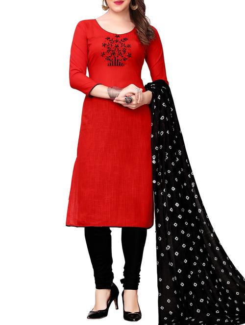 embroidered unstitched churidaar suit - 15709200 - Very Small Image - 1
