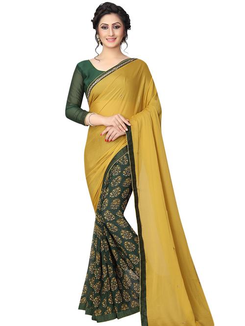 floral printed half & half saree with blouse - 15709438 - Very Small Image - 1