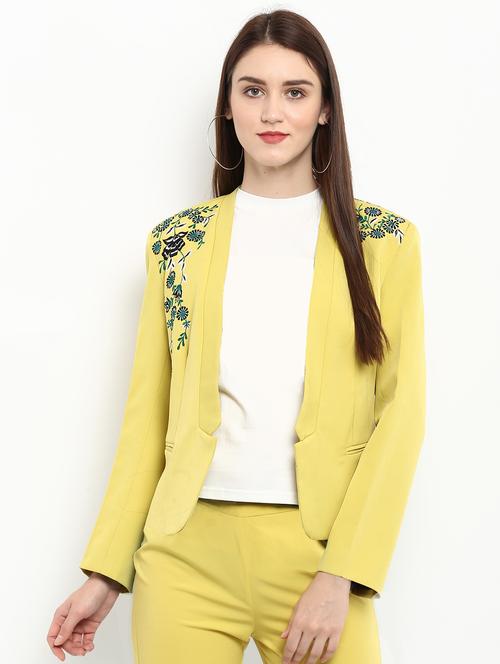 floral embroidered casual blazer - 15709471 - Very Small Image - 1