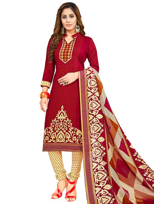 red crepe unstitched suit - 15709785 - Very Small Image - 1